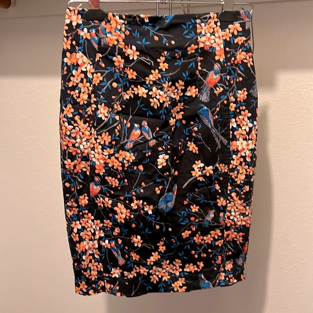 Spring floral pencil skirt